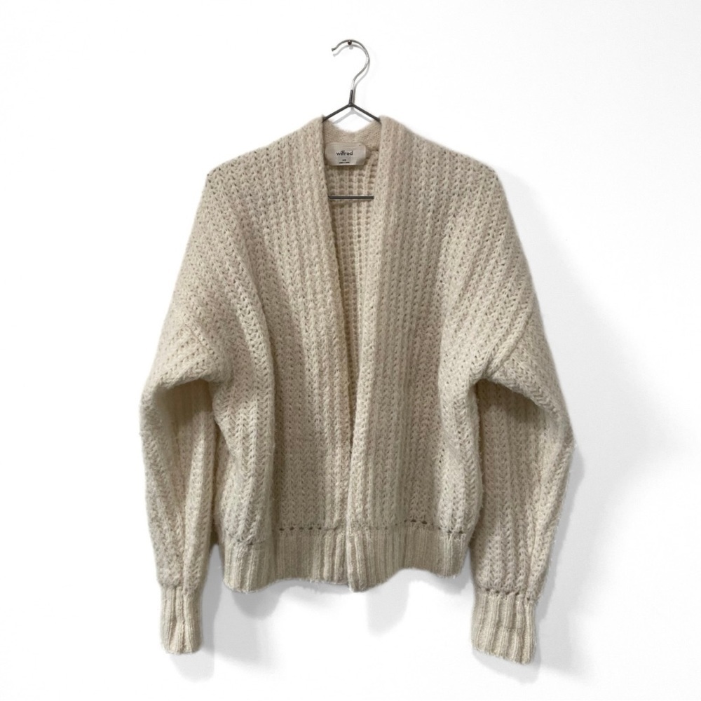Wilfred | Aritzia Cream Alpaca/Wool Chunky Knit Cardigan Sweater Size XXS